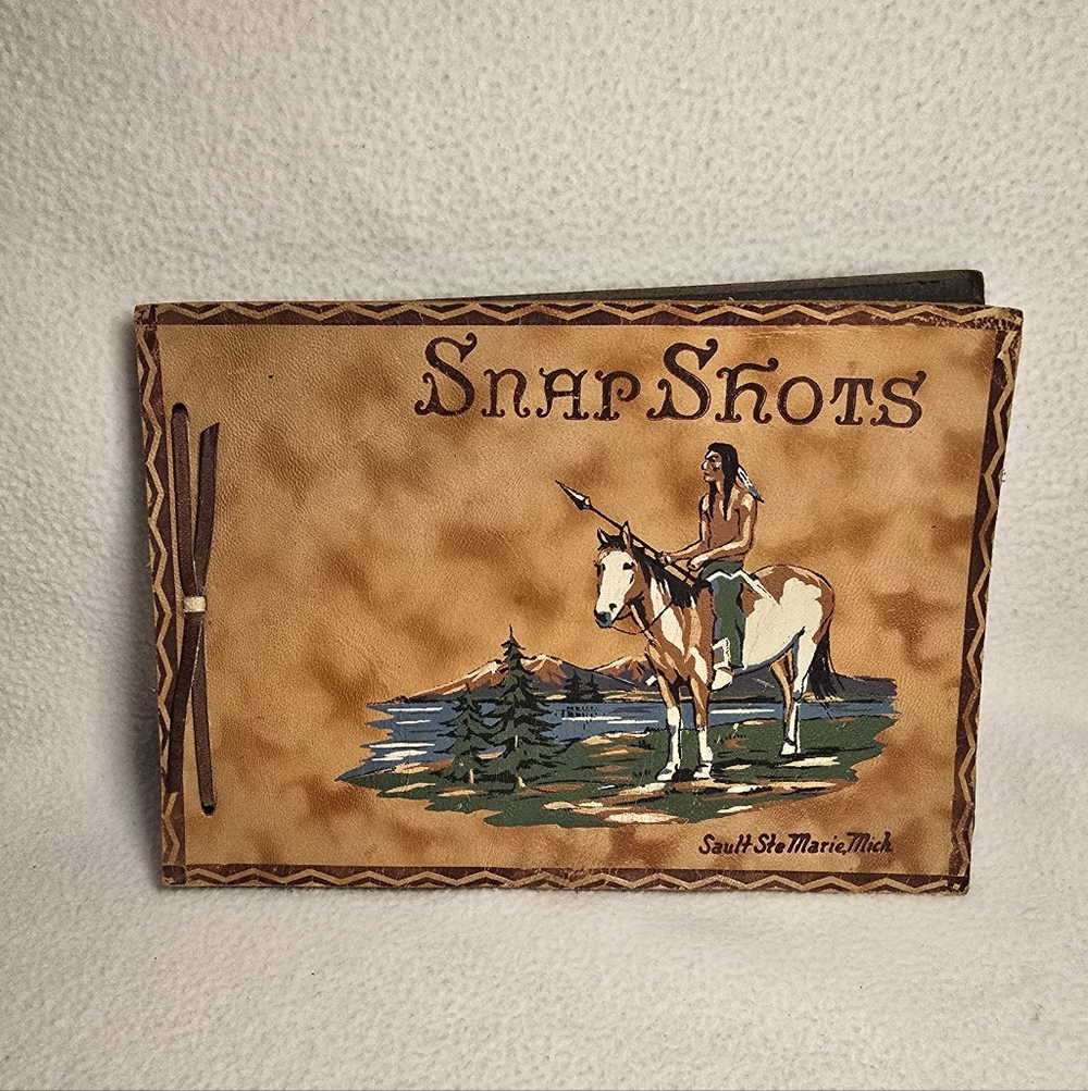 Vintage Snap Shots Photo Album with Native American Art